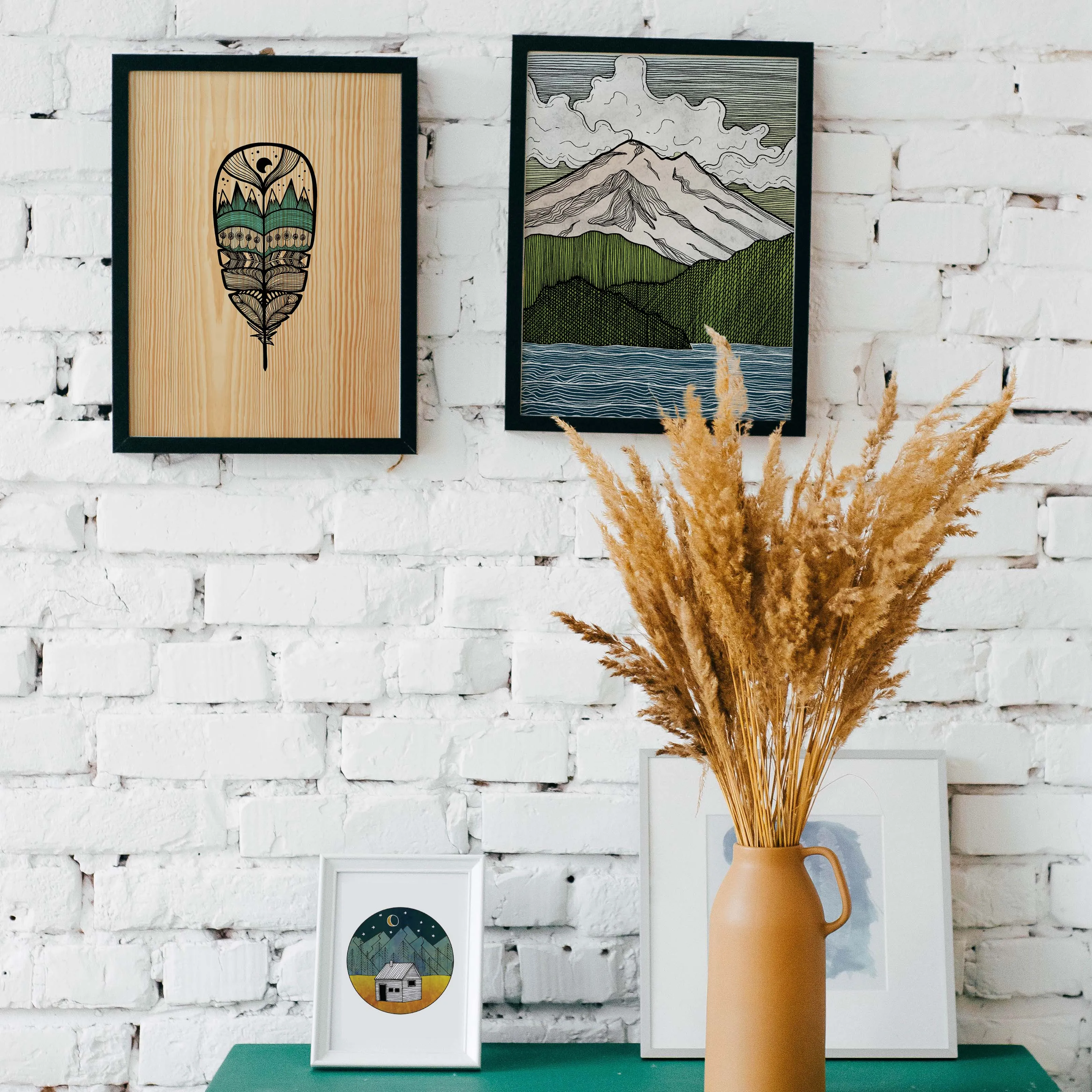World In A Feather Print