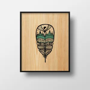 World In A Feather Print