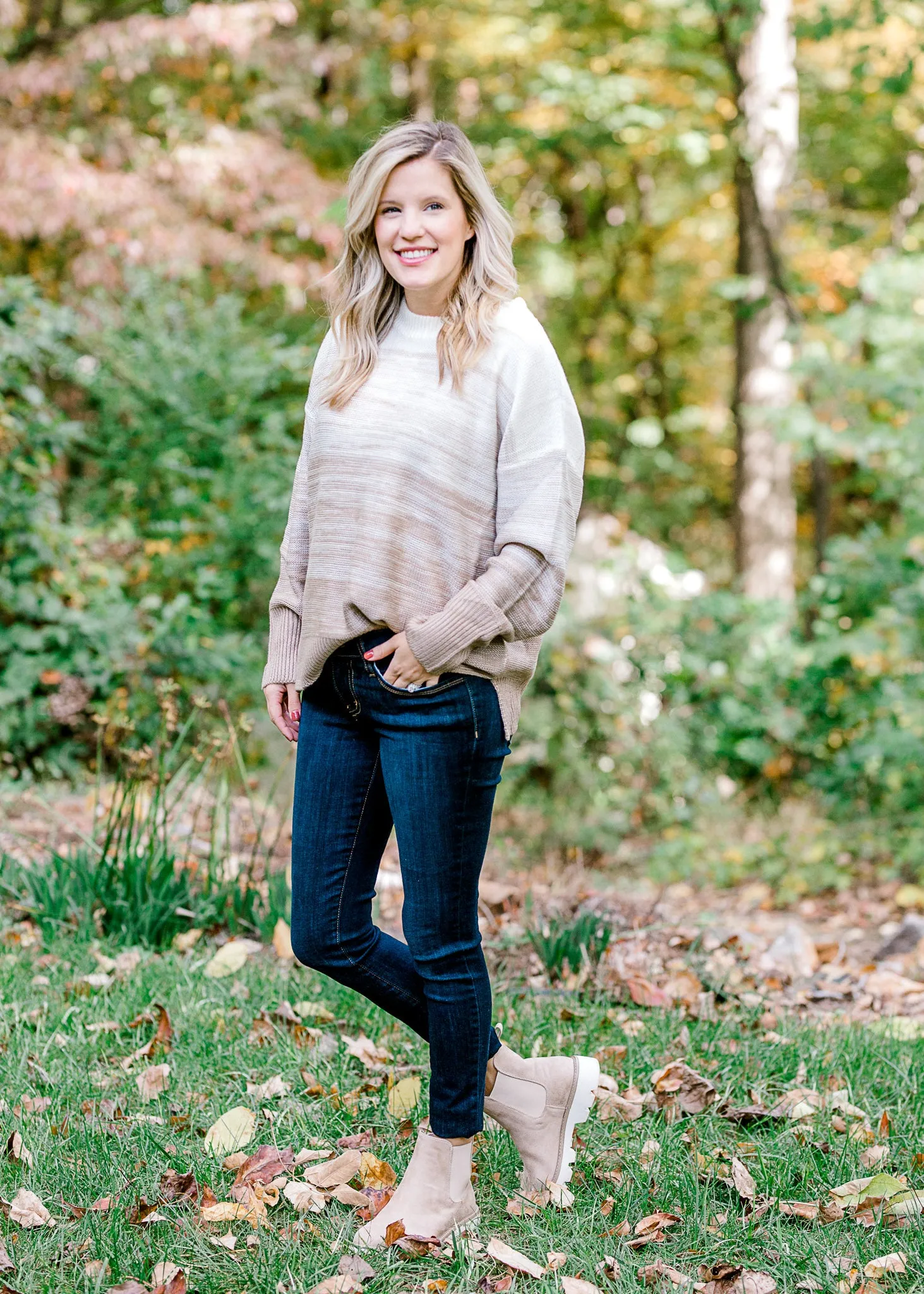 X Soft Horizon Taupe Combo Sweater
