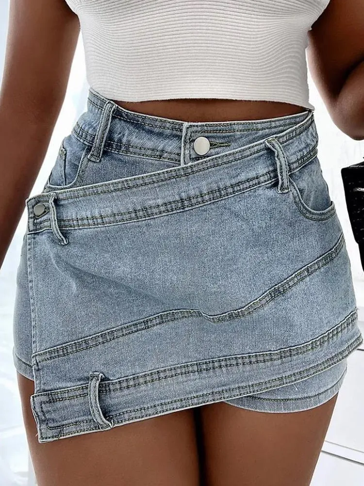 Y2K Vintage Denim Skirt Shorts
