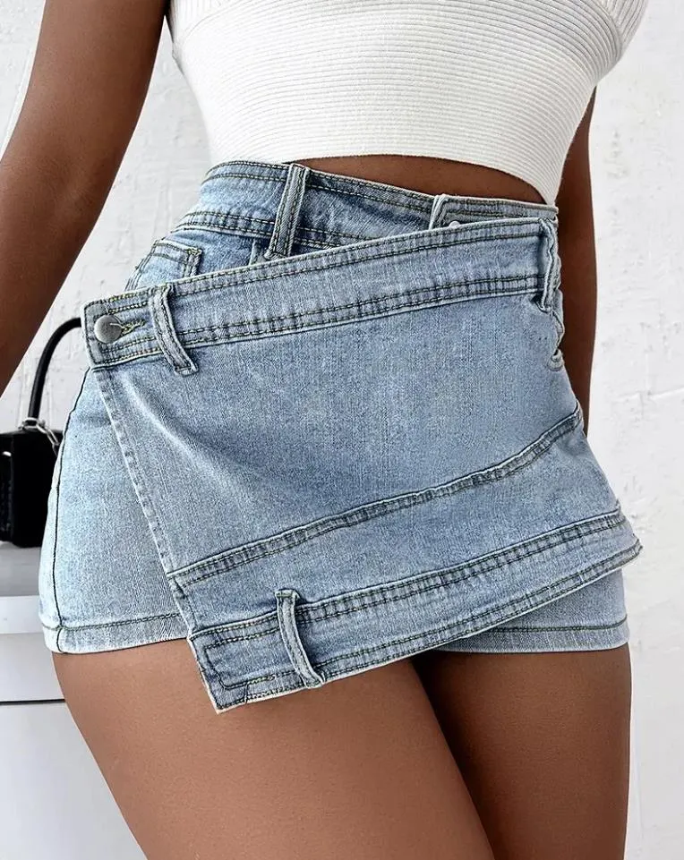 Y2K Vintage Denim Skirt Shorts