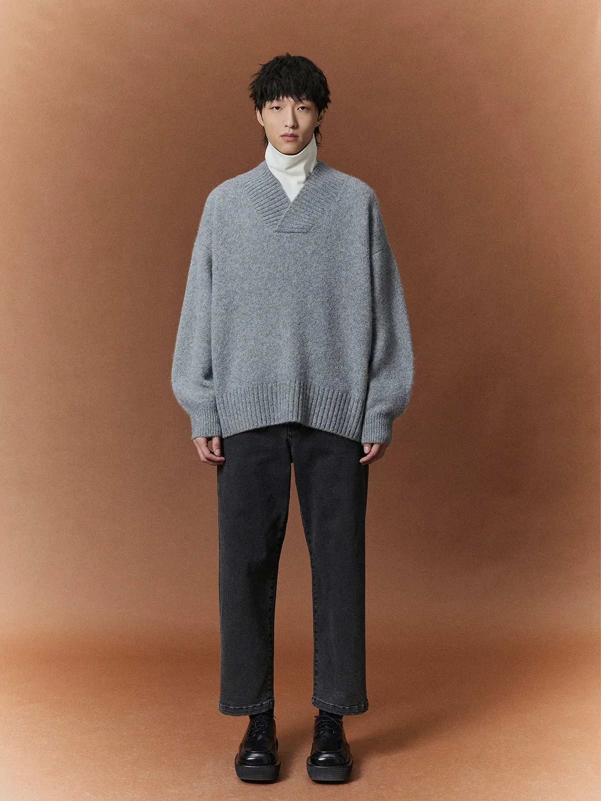 Yak and Wool V-Neck Sweater