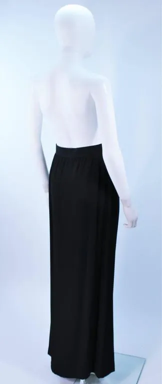 YVES SAINT LAURENT Black Skirt with Rhinestone Buttons Size 44
