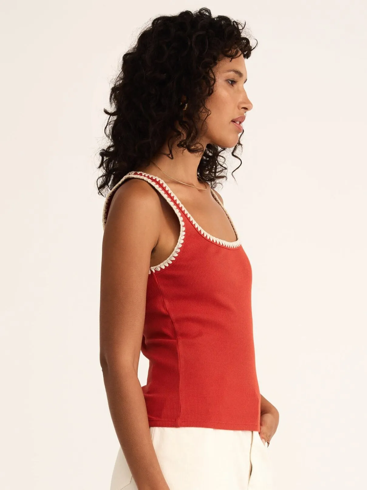 Z Supply Jaidynn Rib Tank in Cabana Red