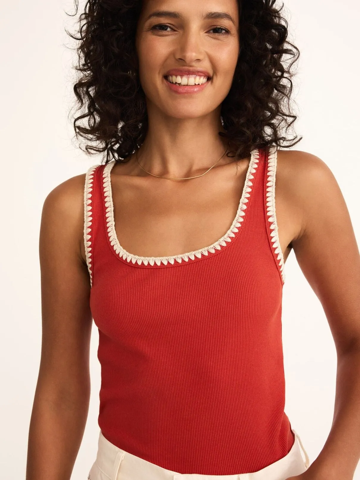Z Supply Jaidynn Rib Tank in Cabana Red