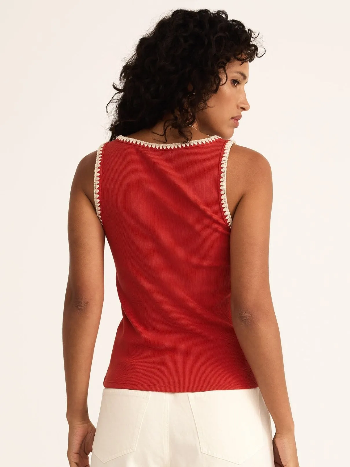 Z Supply Jaidynn Rib Tank in Cabana Red